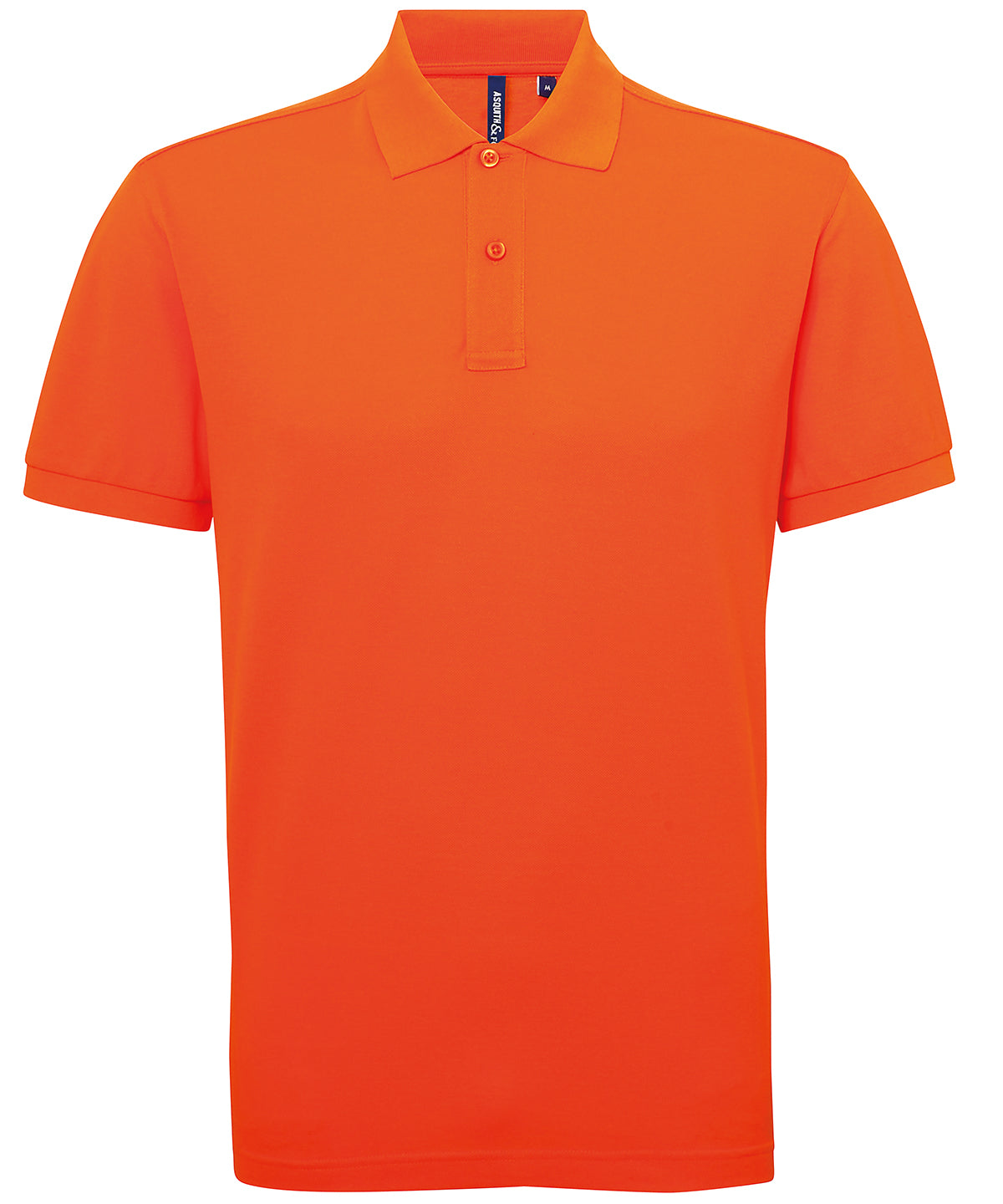 High-visibility short sleeve orange polycotton polo shirt with button placket and ribbed collar – ideal for workwear or uniforms.