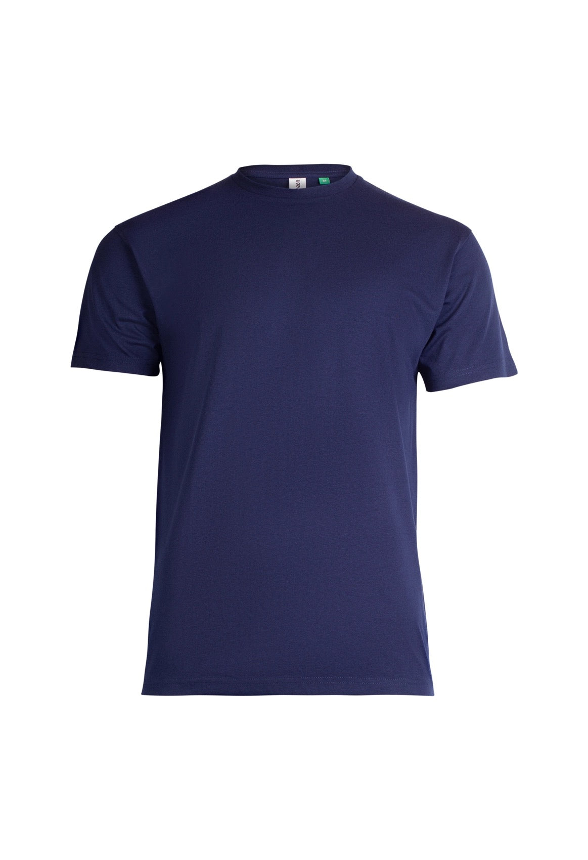 Navy custom T shirt with short sleeves and crew neck, ideal for personalised print or embroidered branding.