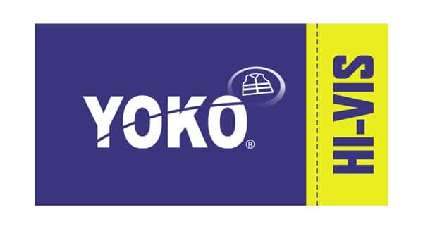 Personalised Yoko clothing logo – custom hi-vis workwear, safety jackets, and vests branding.