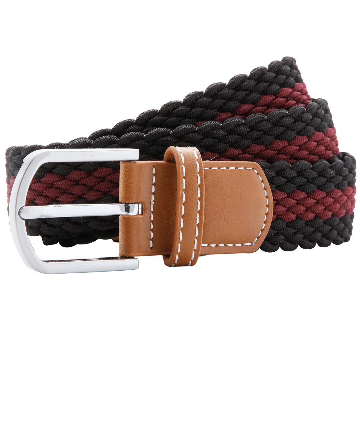 Two-colour stripe braid stretch belt