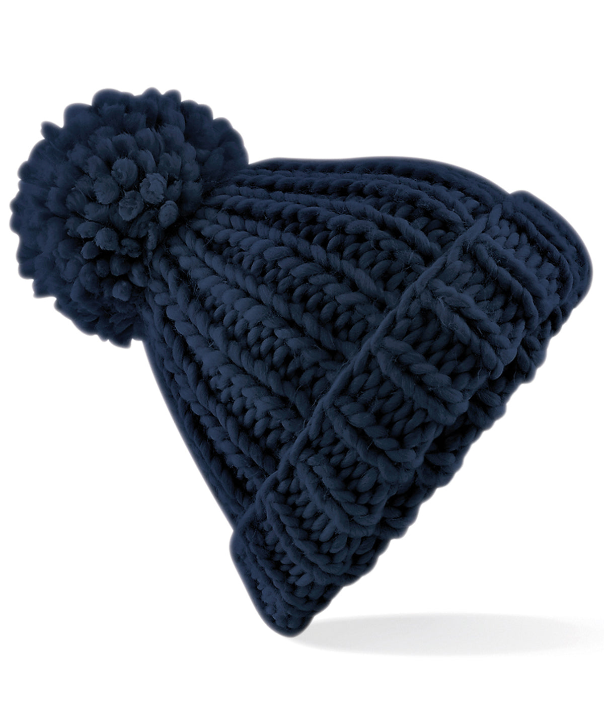 Oversized hand-knitted beanie