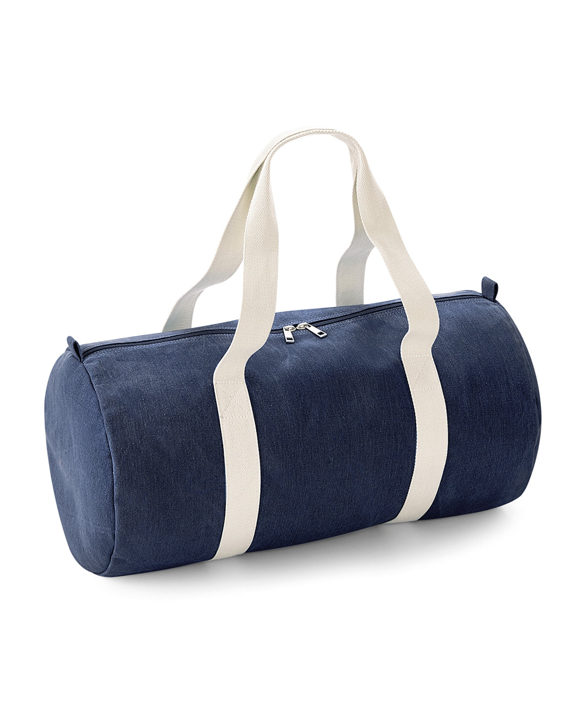 Denim barrel bag