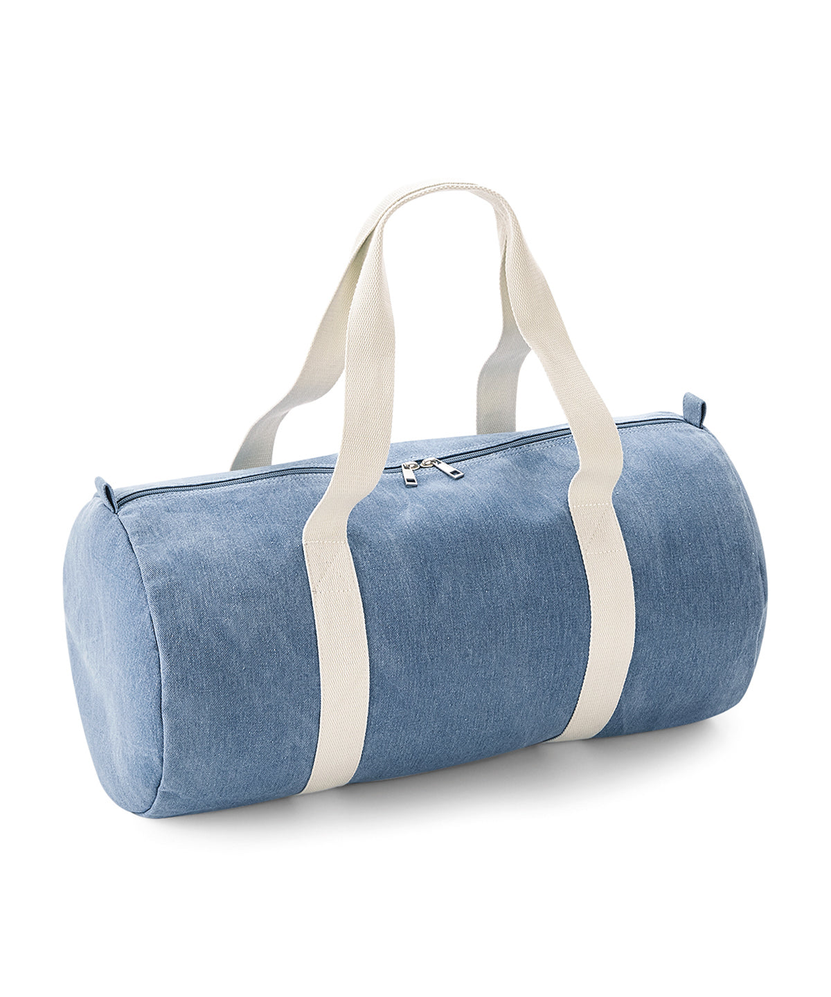 Denim barrel bag