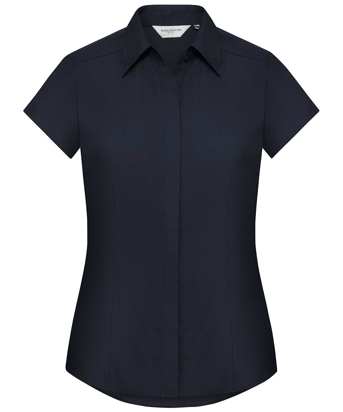 Women's cap sleeve polycotton easycare fitted poplin shirt