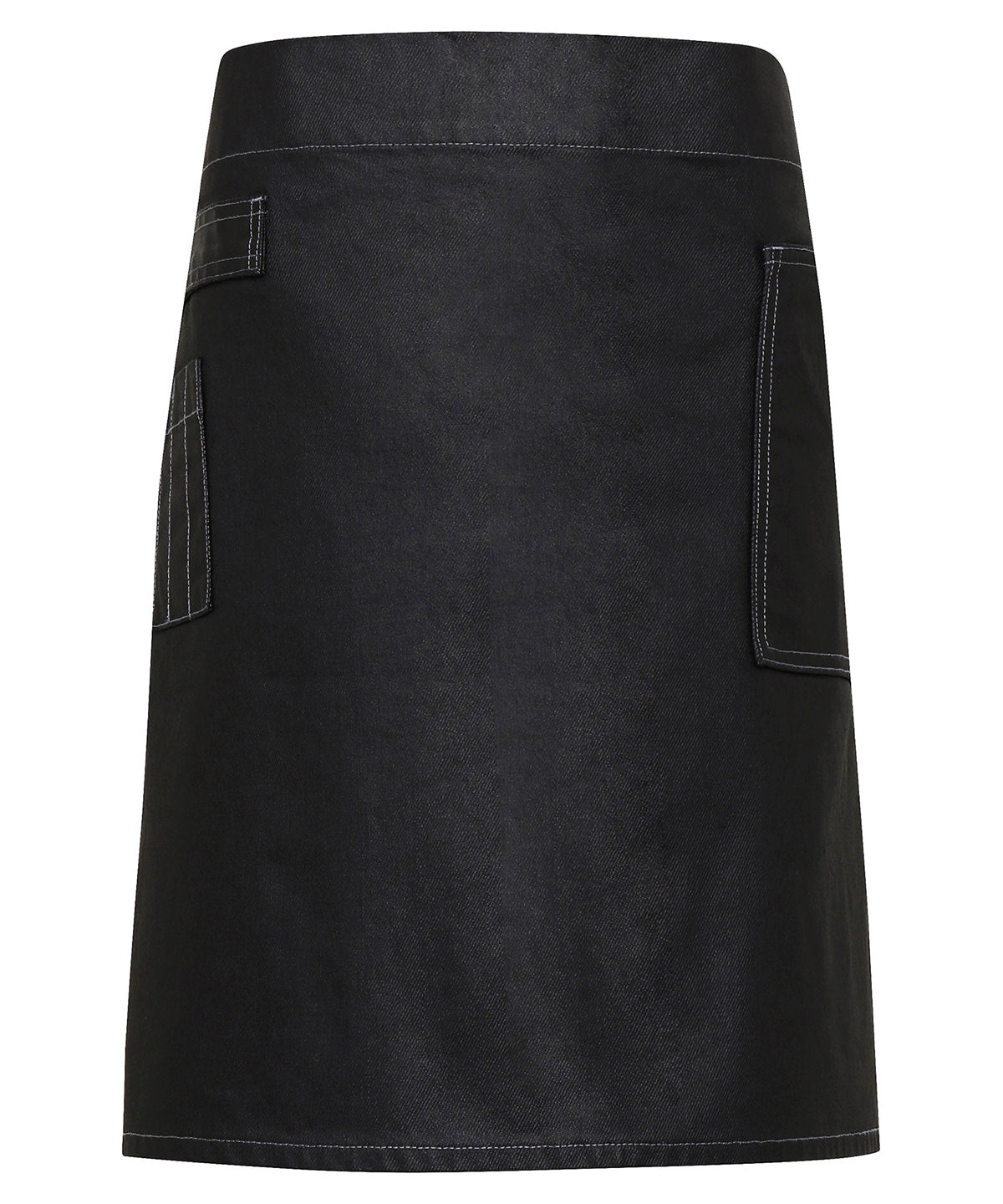 Division waxed-look denim waist apron