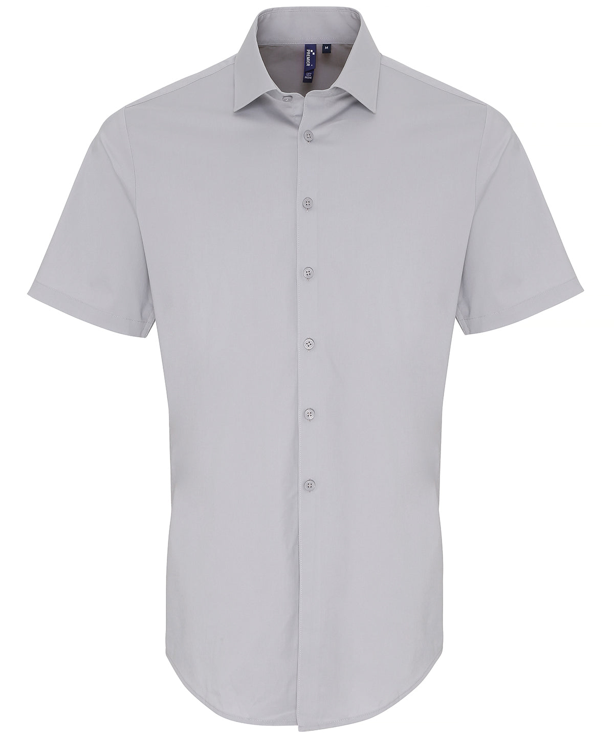 Stretch fit cotton poplin short sleeve shirt