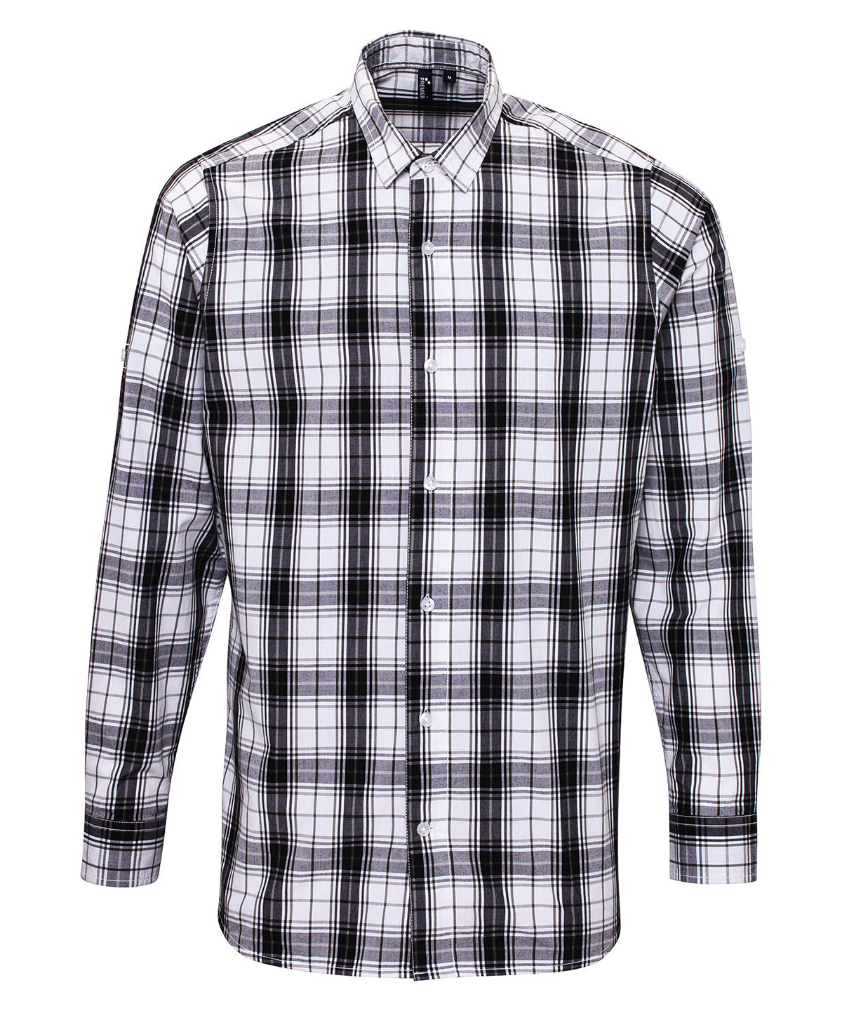 Ginmill check cotton long sleeve shirt