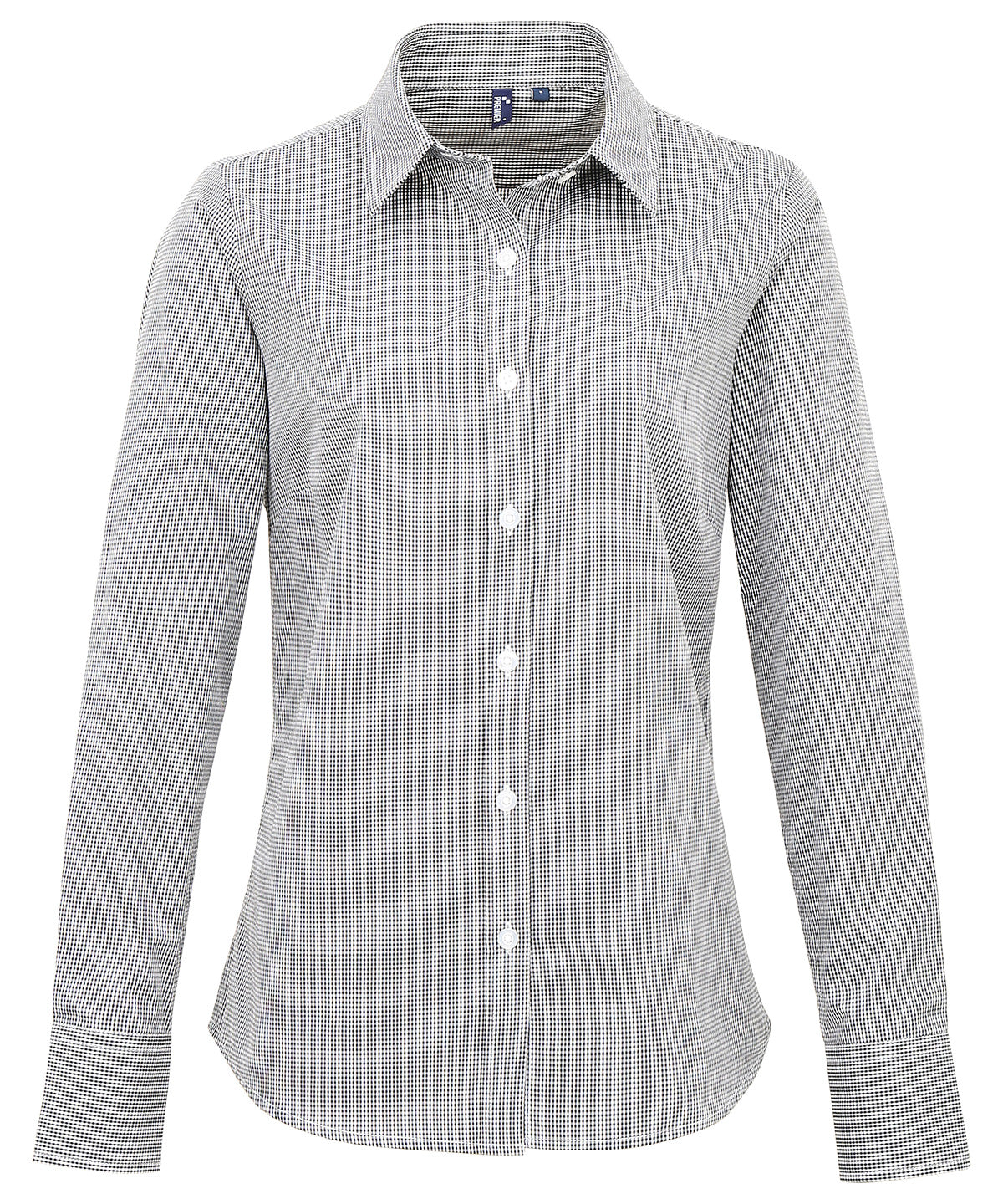 Women's Microcheck (Gingham) long sleeve cotton shirt