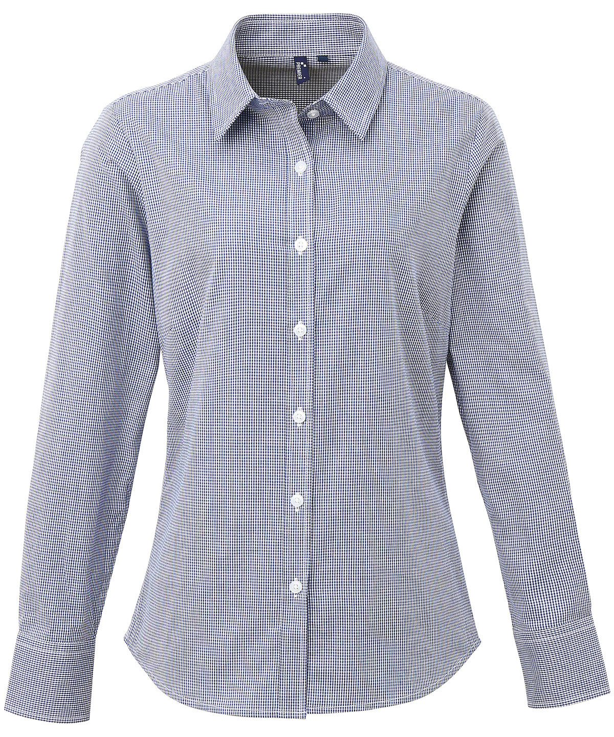 Women's Microcheck (Gingham) long sleeve cotton shirt