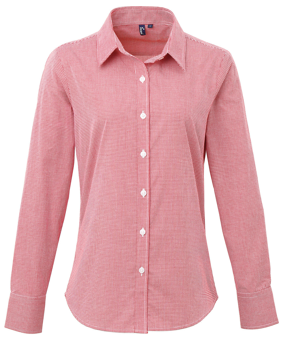 Women's Microcheck (Gingham) long sleeve cotton shirt