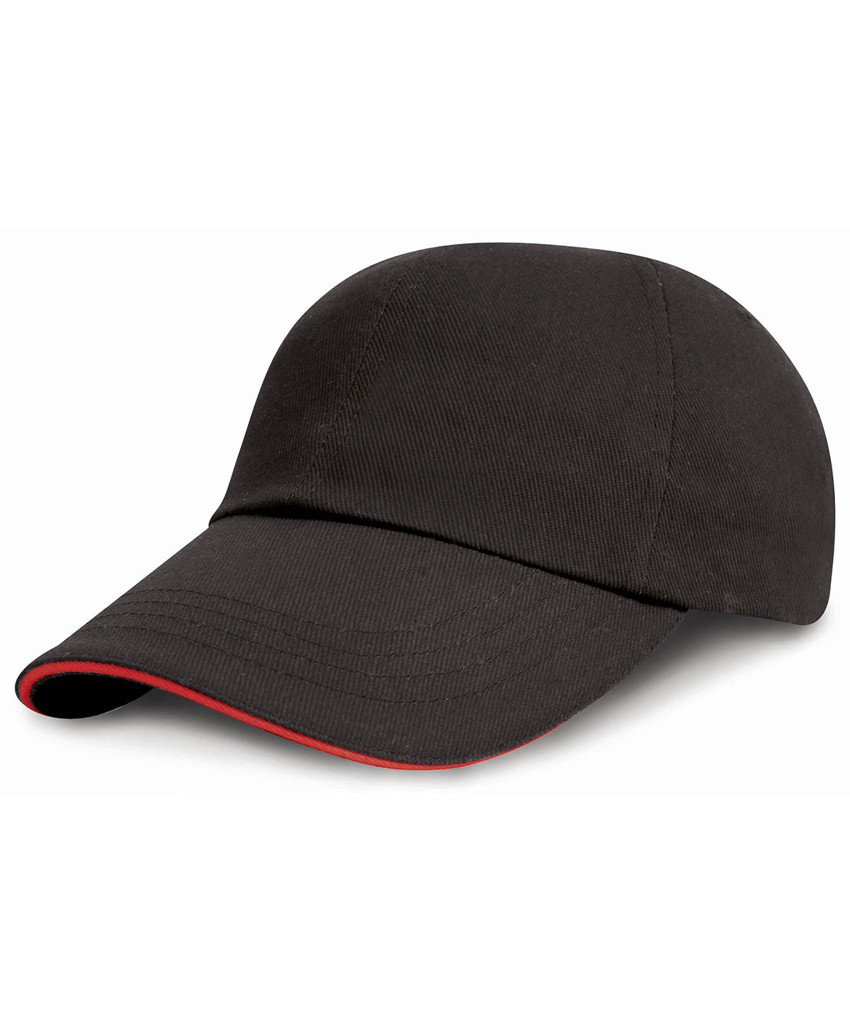 Junior low-profile heavy brushed cotton cap with sandwich peak