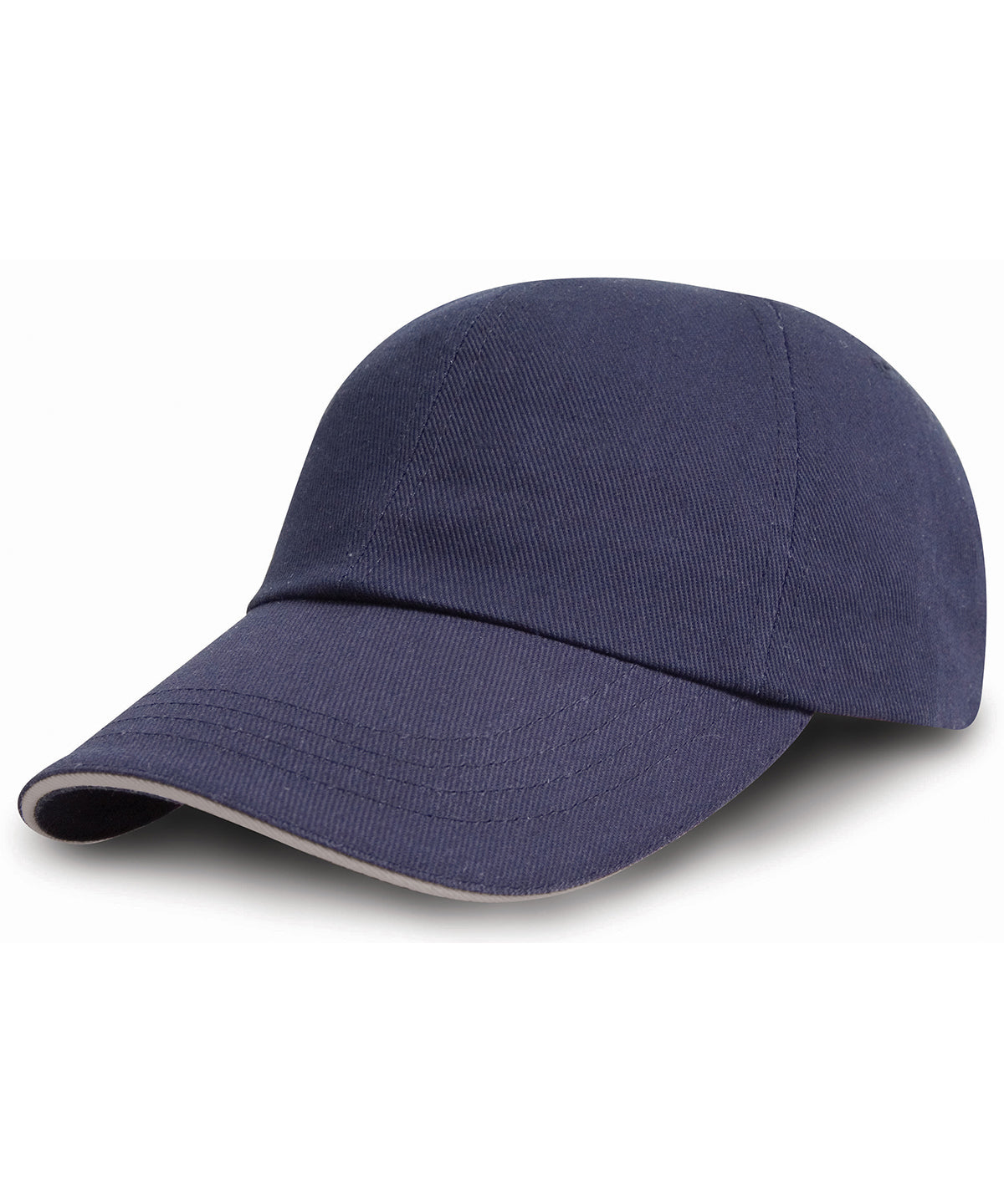 Brushed coton printers/embroiderers cap with sandwich peak