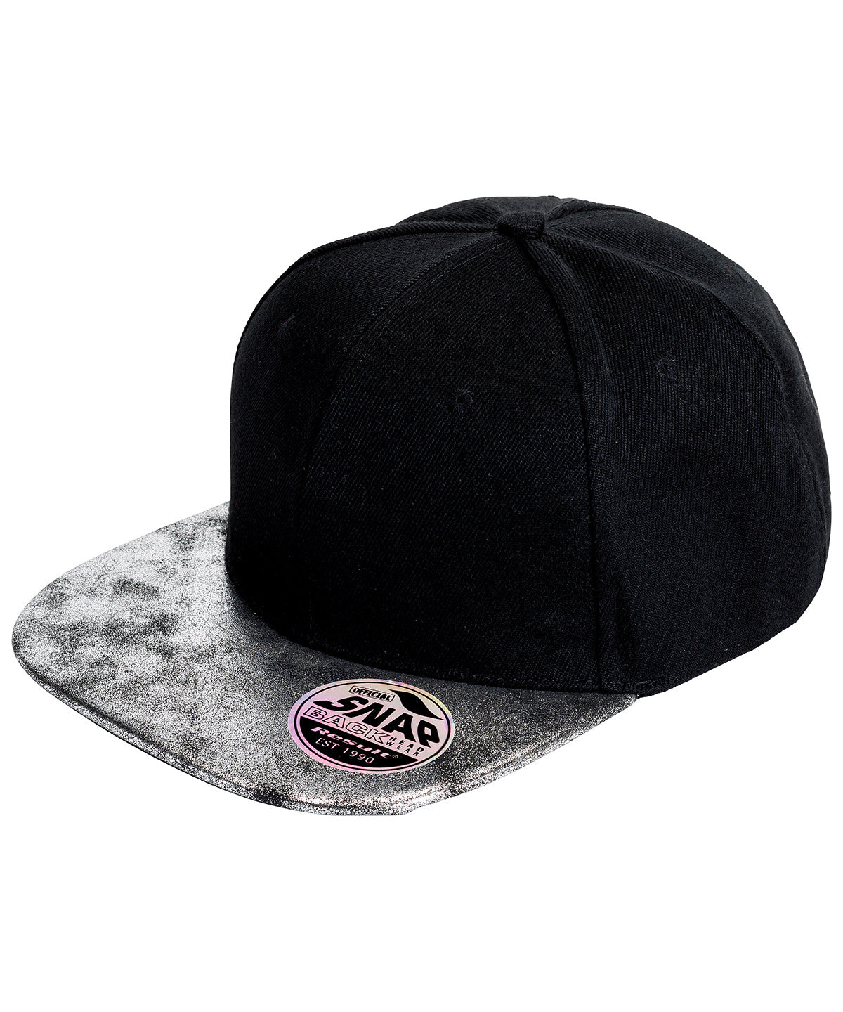 Bronx glitter flat peak snapback cap