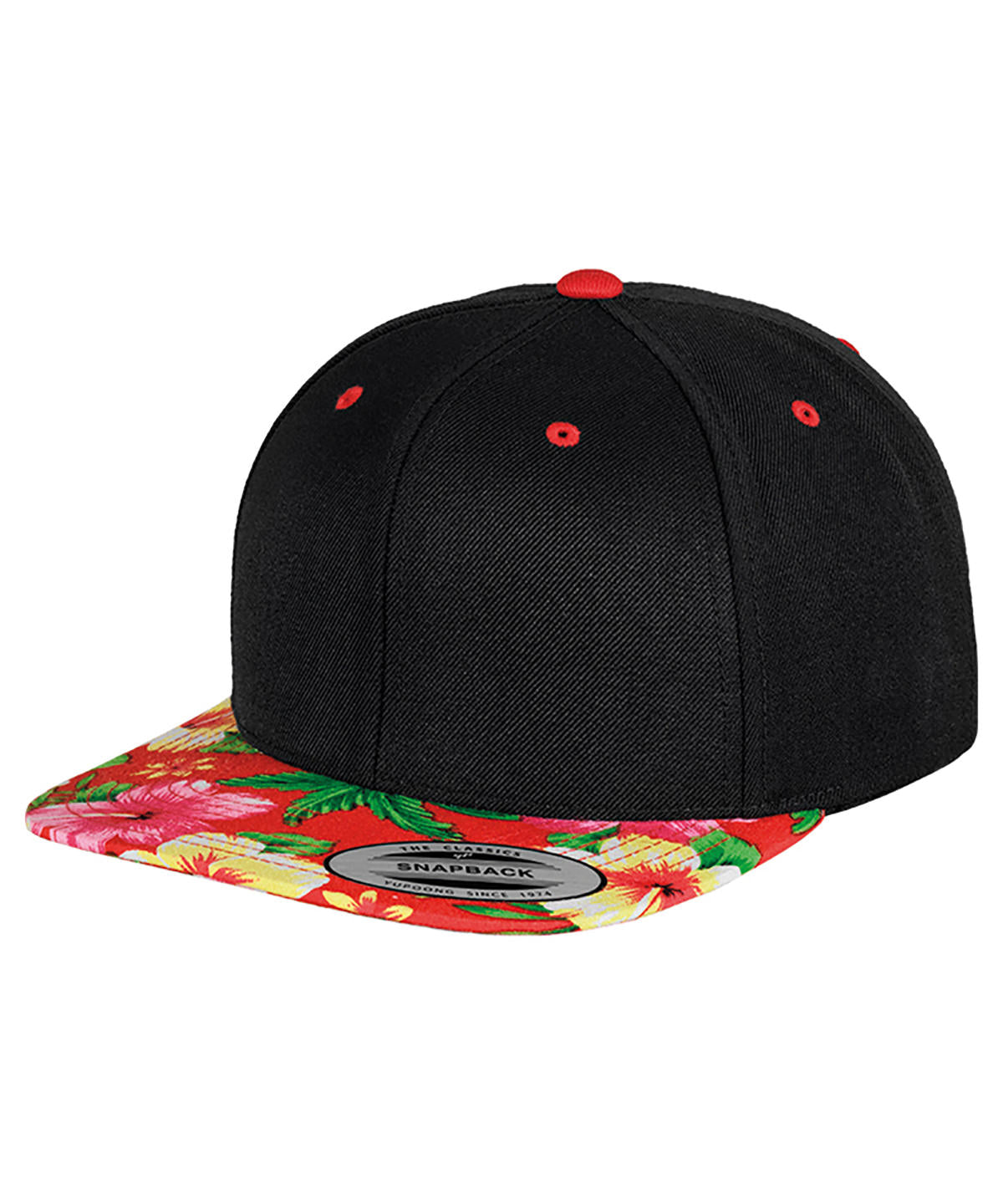 Black/Floral Red