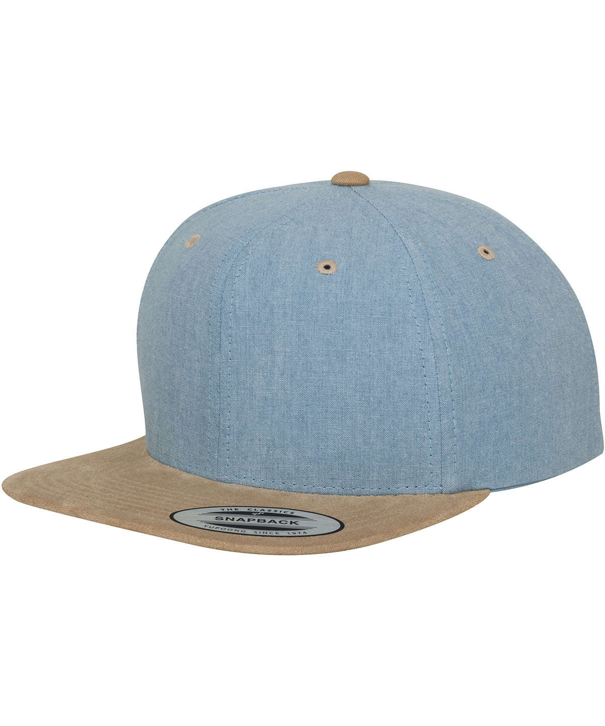 Chambray-suede snapback (6089CH)