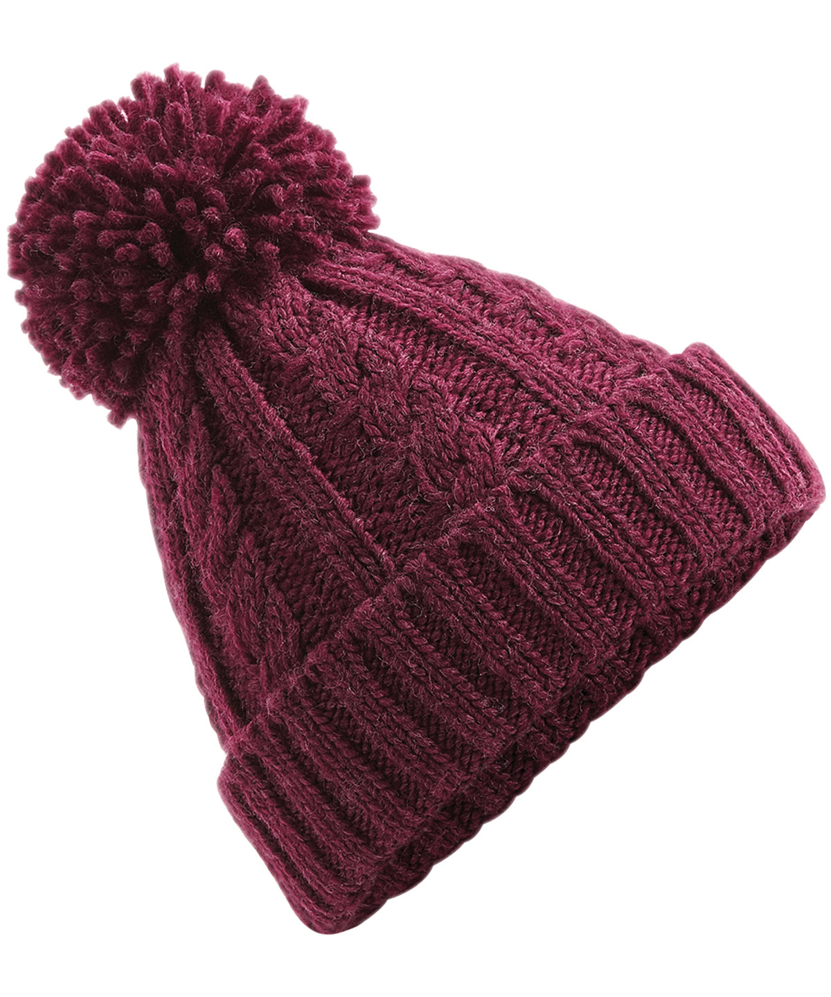 Cable knit melange beanie