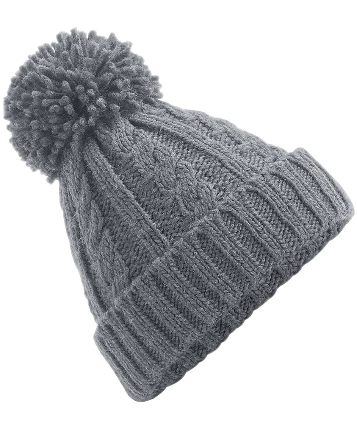 Cable knit melange beanie