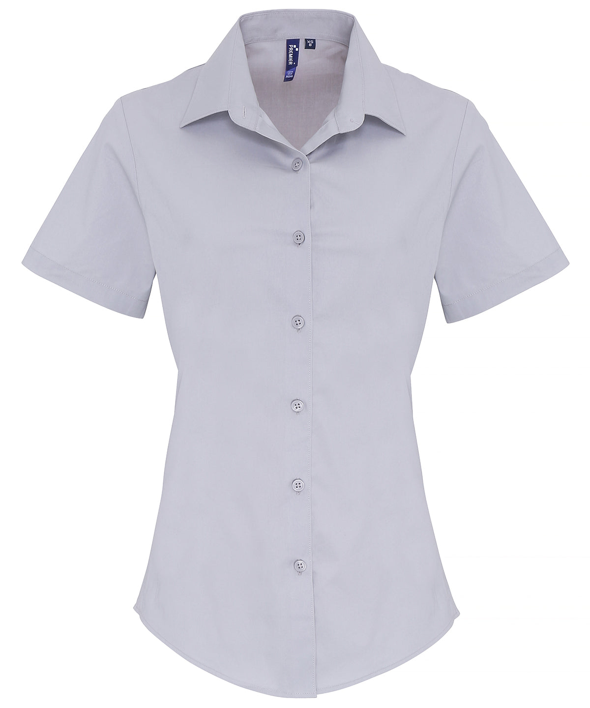 Women's stretch fit cotton poplin short sleeve blouse