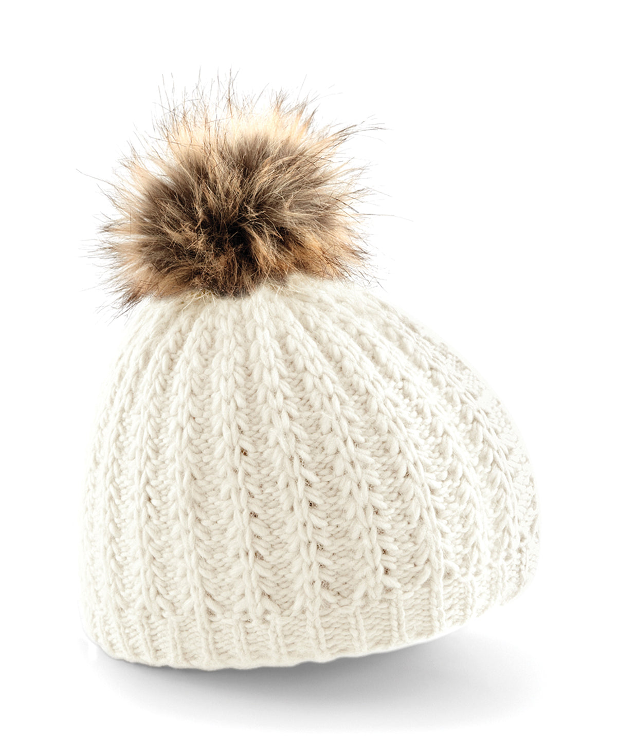 Fur pom pom beanie