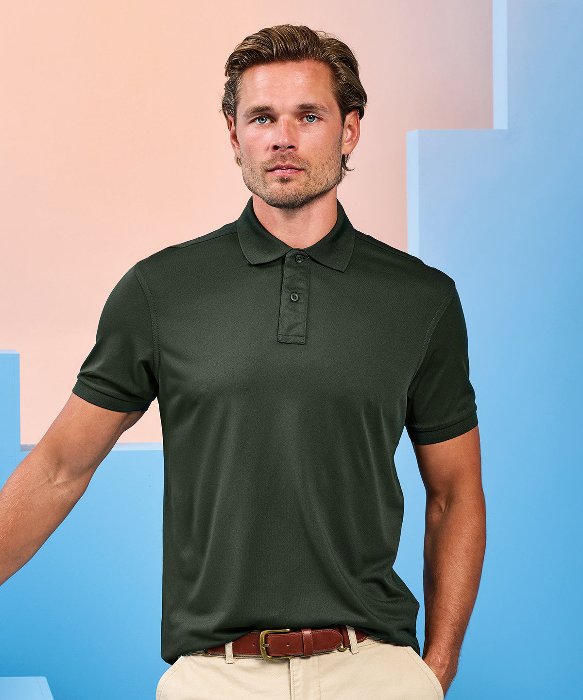 Cationic recycled polyester polo 