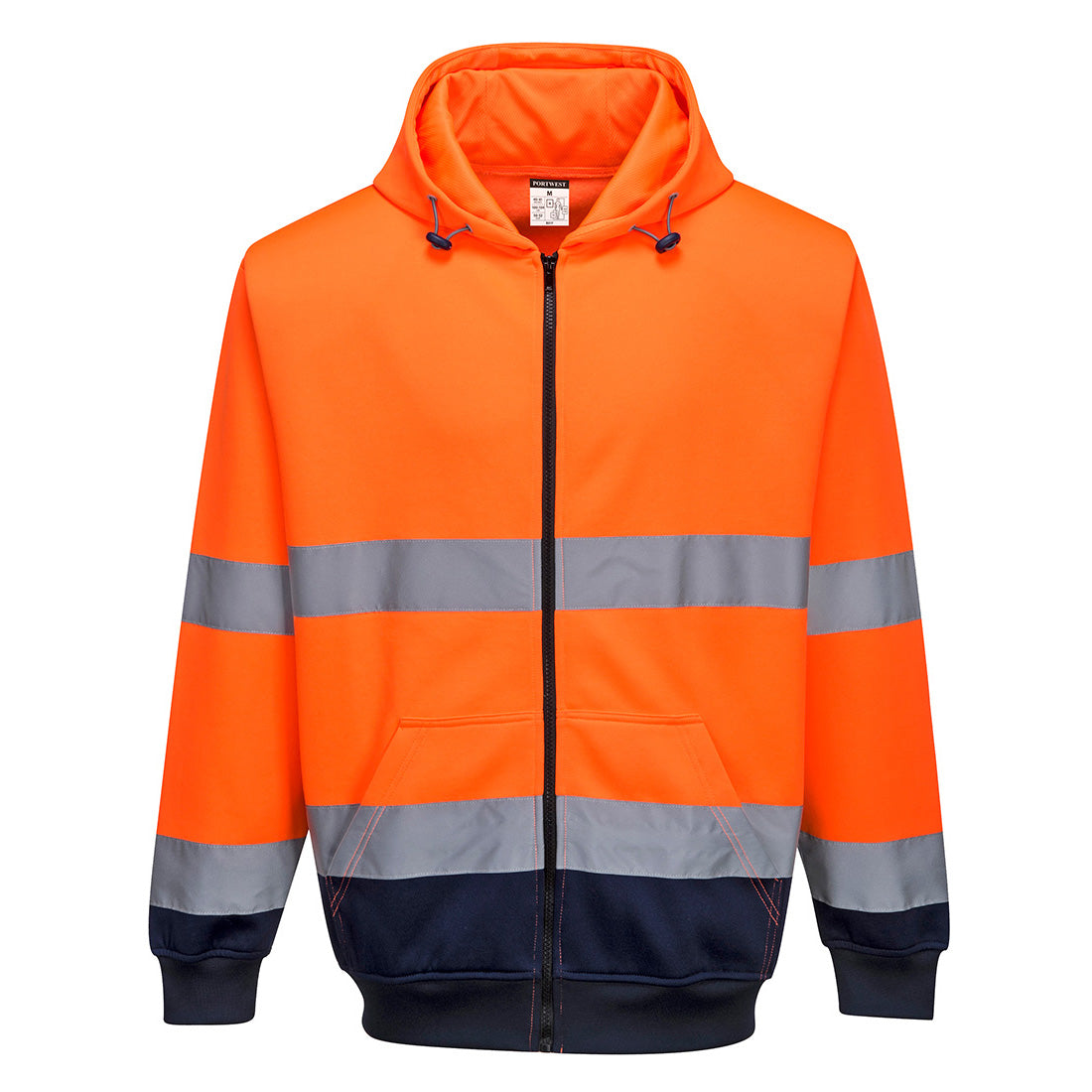 Hi-Vis Contrast Zipped Hoodie