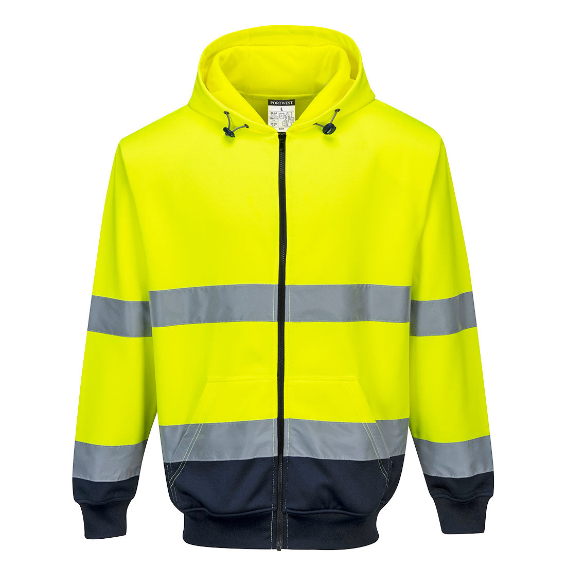 Hi-Vis Contrast Zipped Hoodie