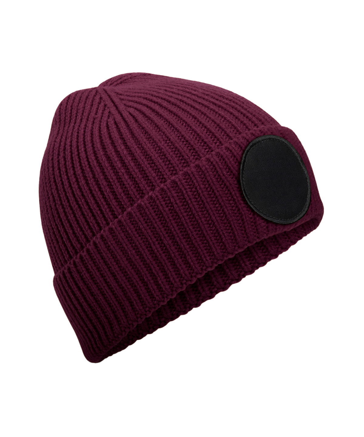 Circular fashion patch beanie