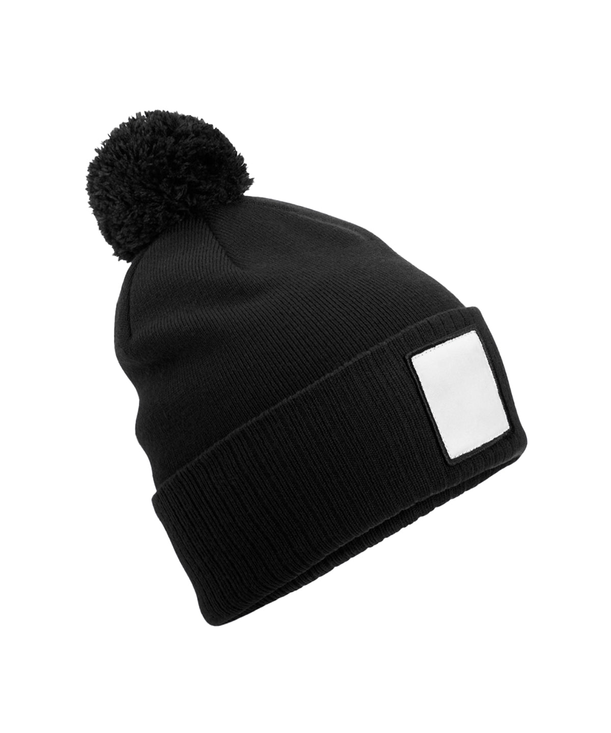 Appliqué patch pom beanie