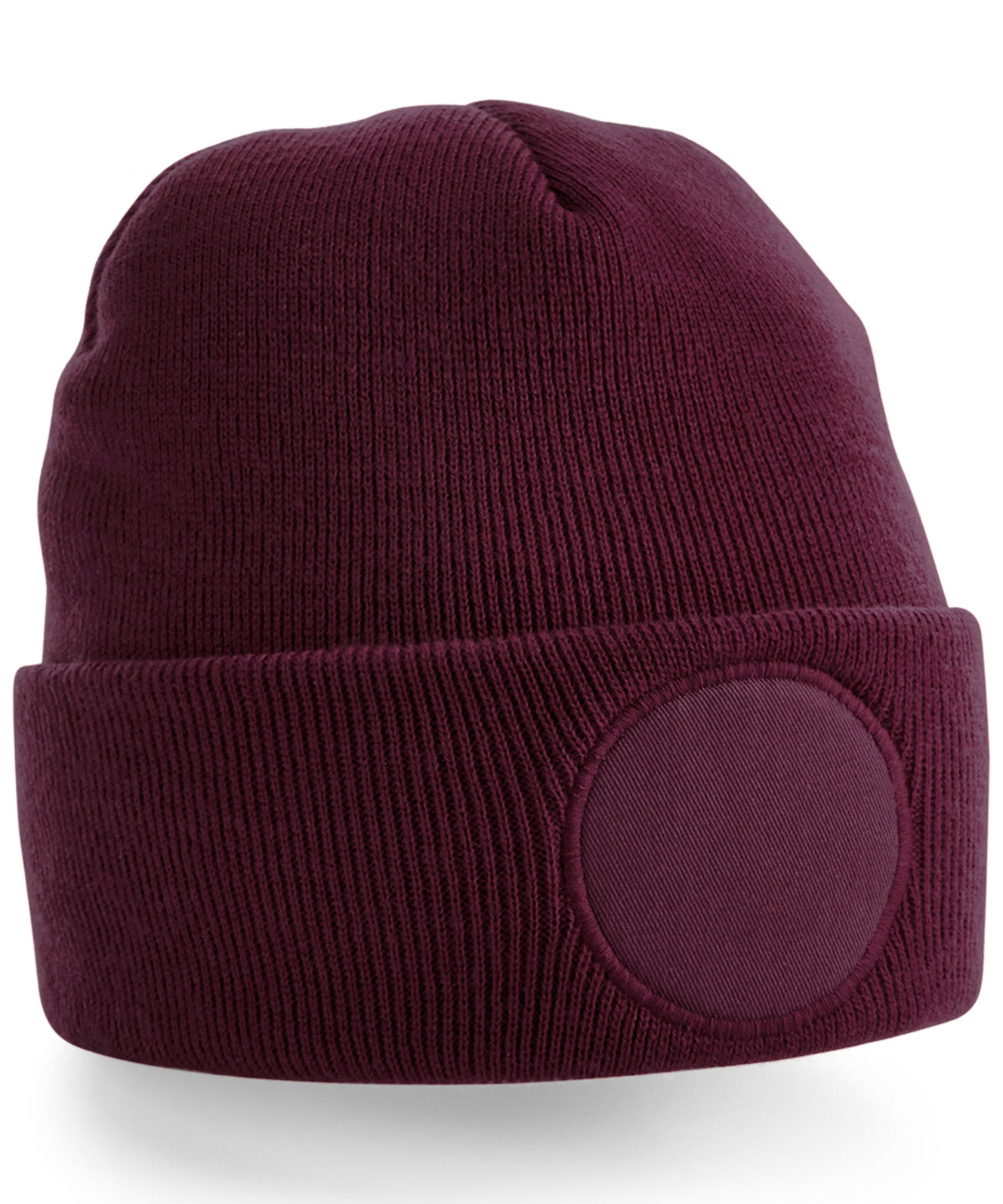 Circular patch beanie