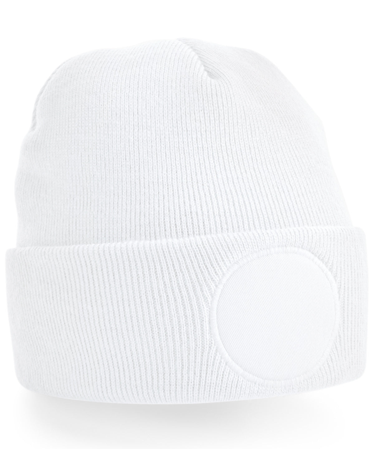 Circular patch beanie