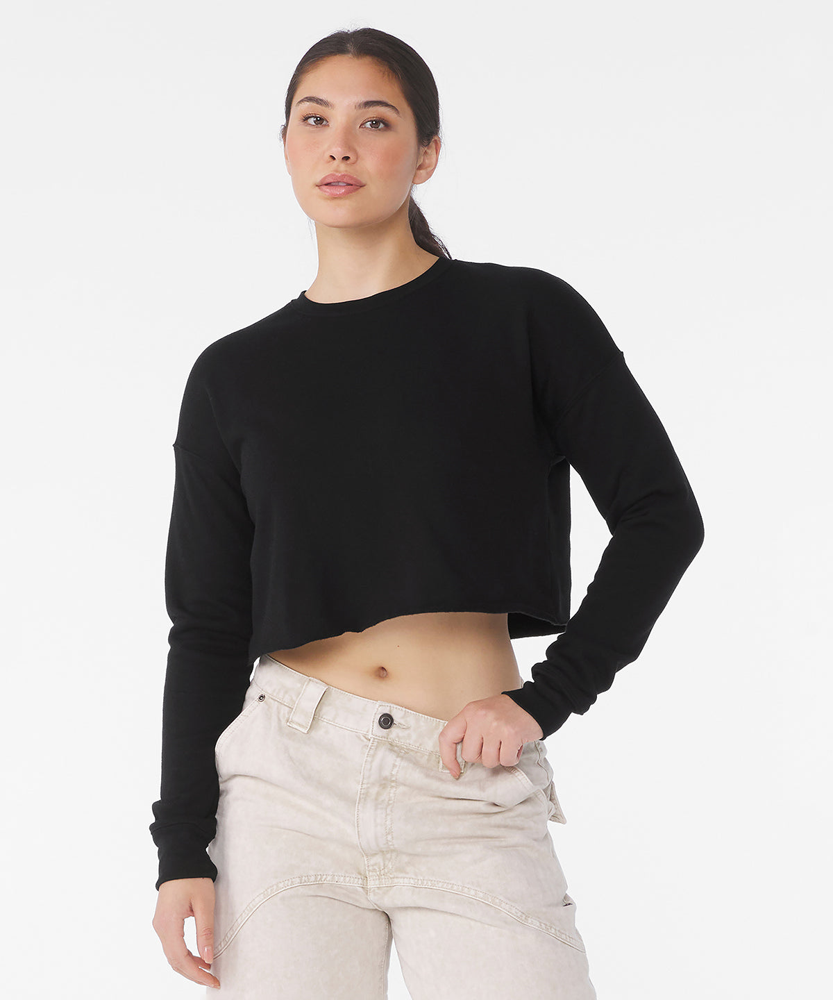 Women's cropped crew fleece