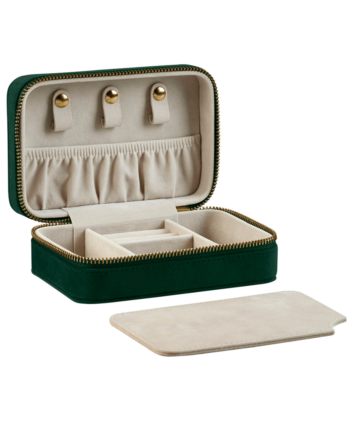 Velvet travel jewellery box