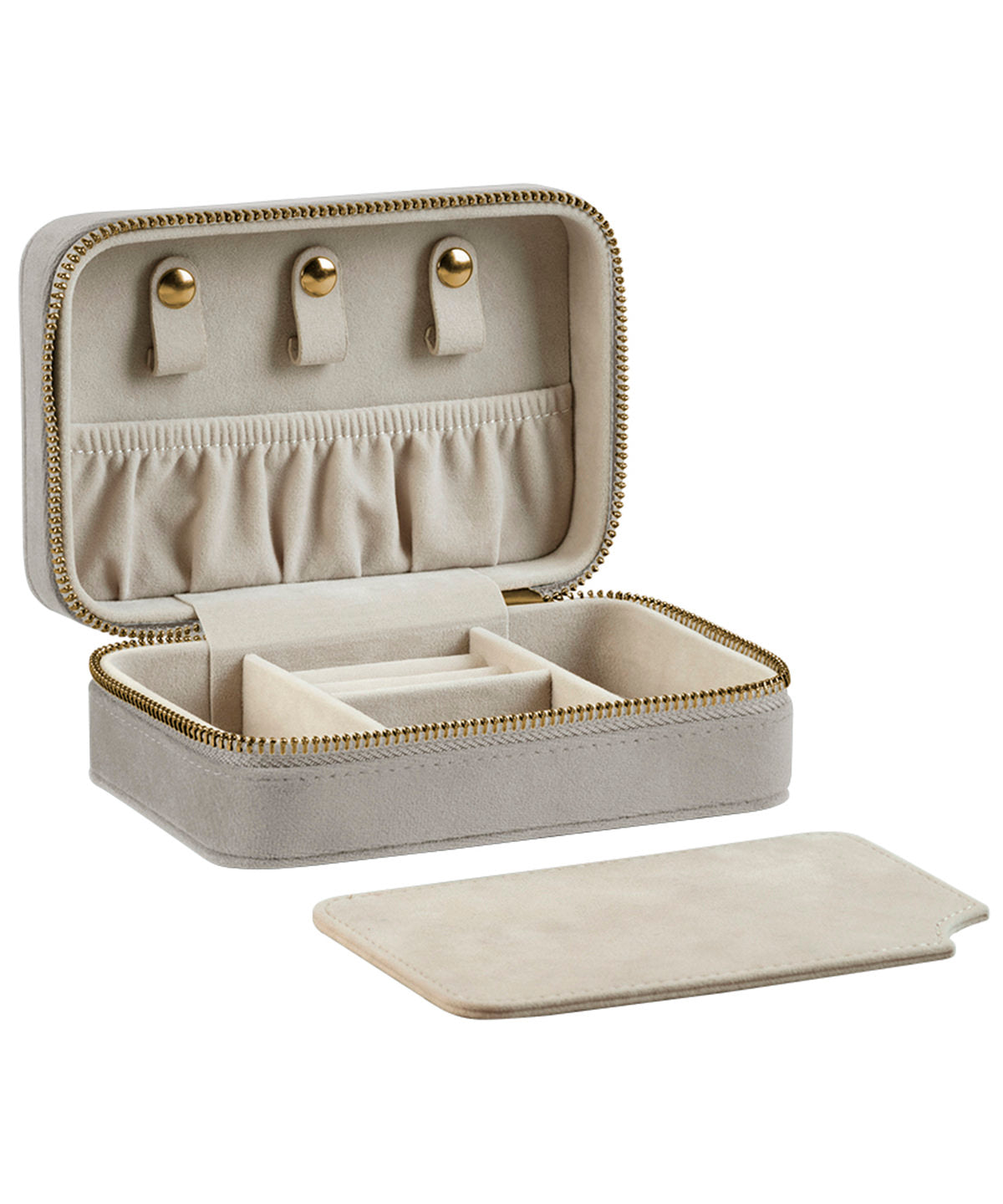 Velvet travel jewellery box