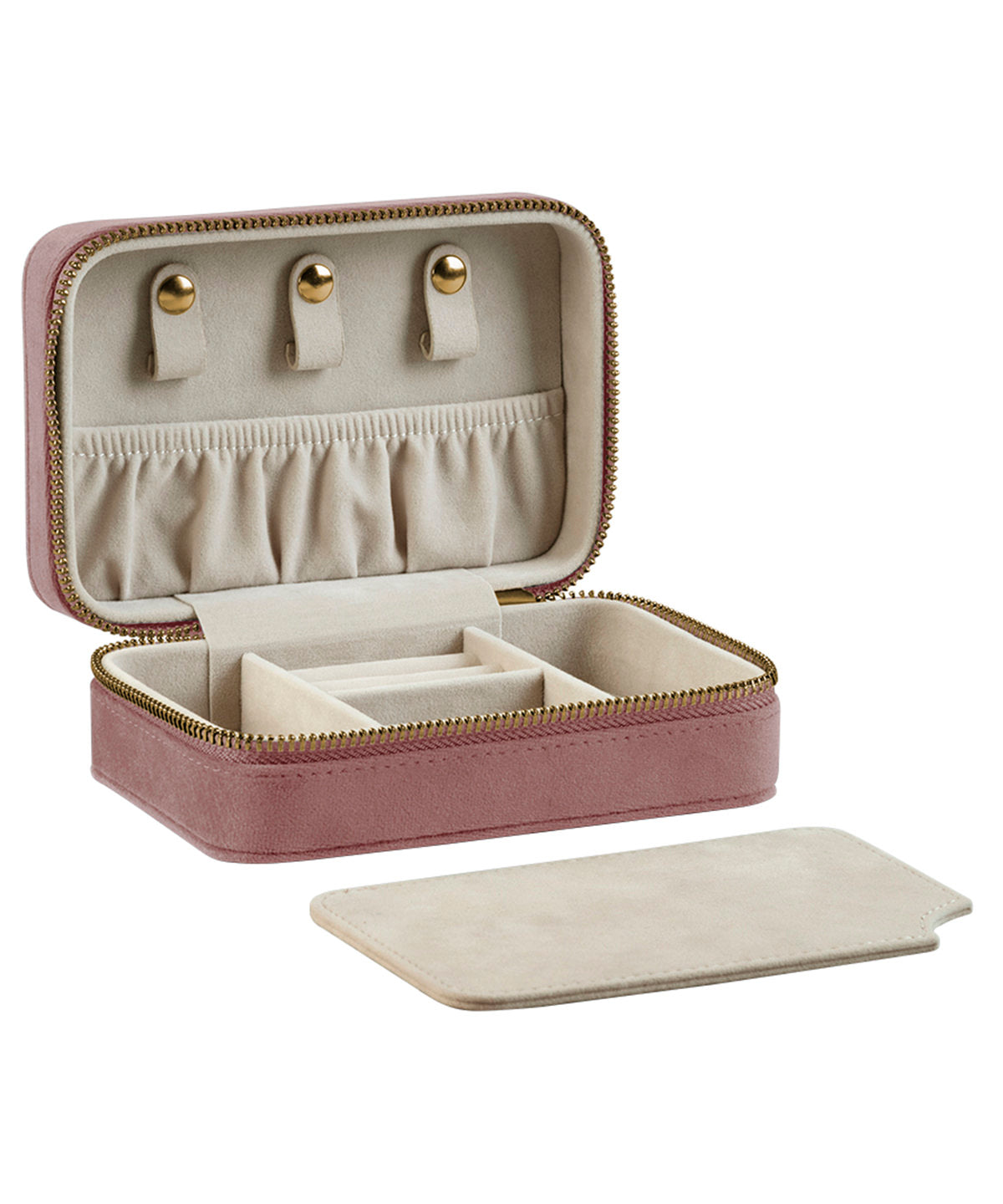 Velvet travel jewellery box