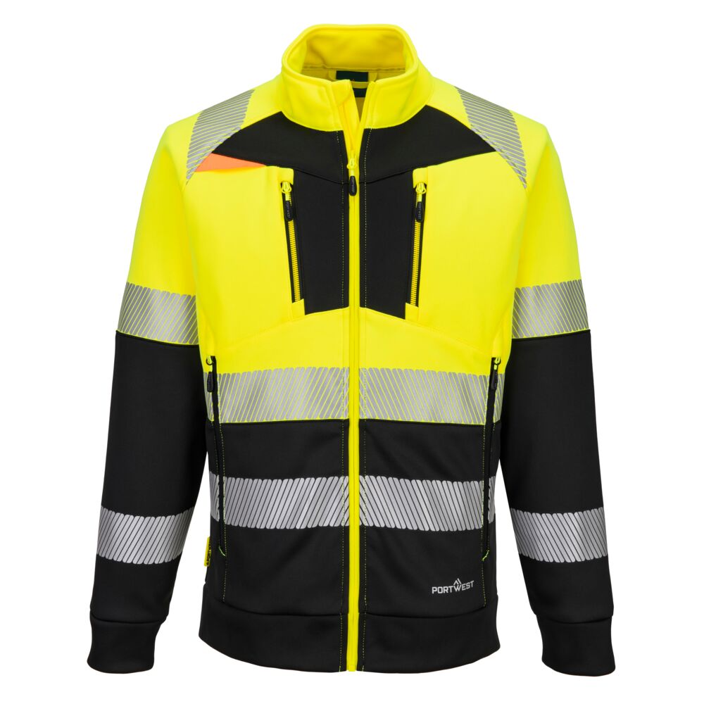 DX4 Hi-Vis Class 1 Funnel Neck Zipped Sweatshirt