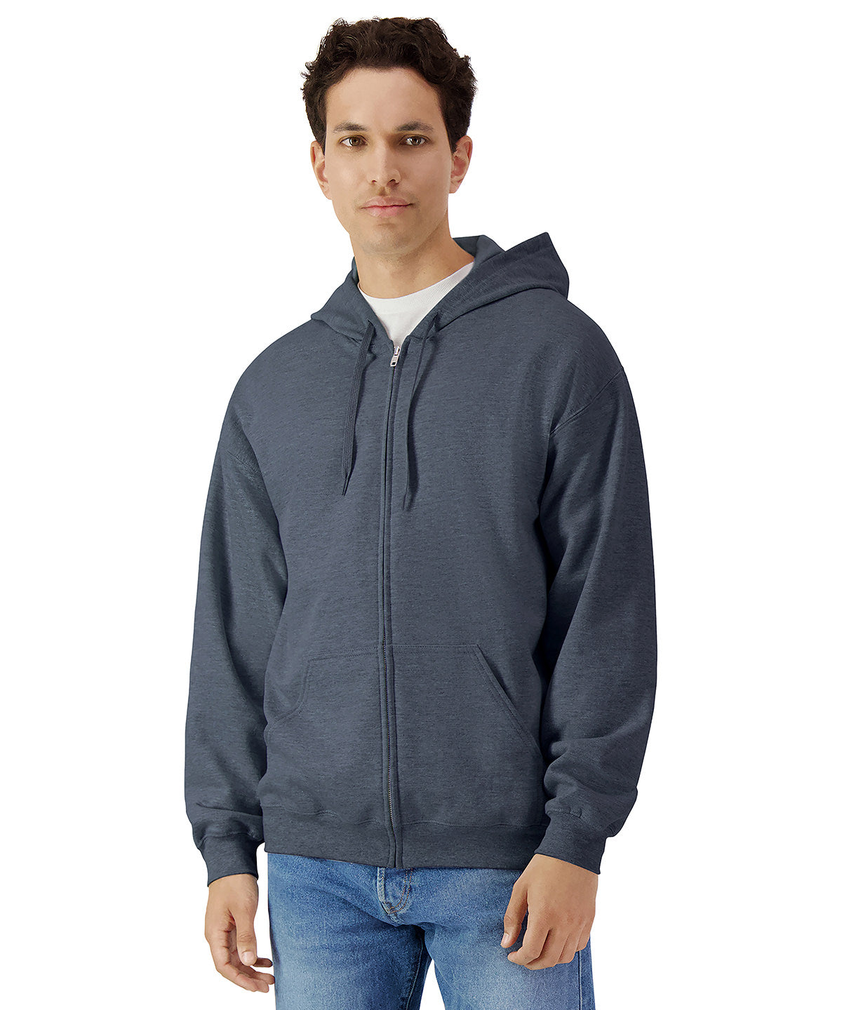 Softstyle™ midweight fleece adult full-zip hooded sweatshirt