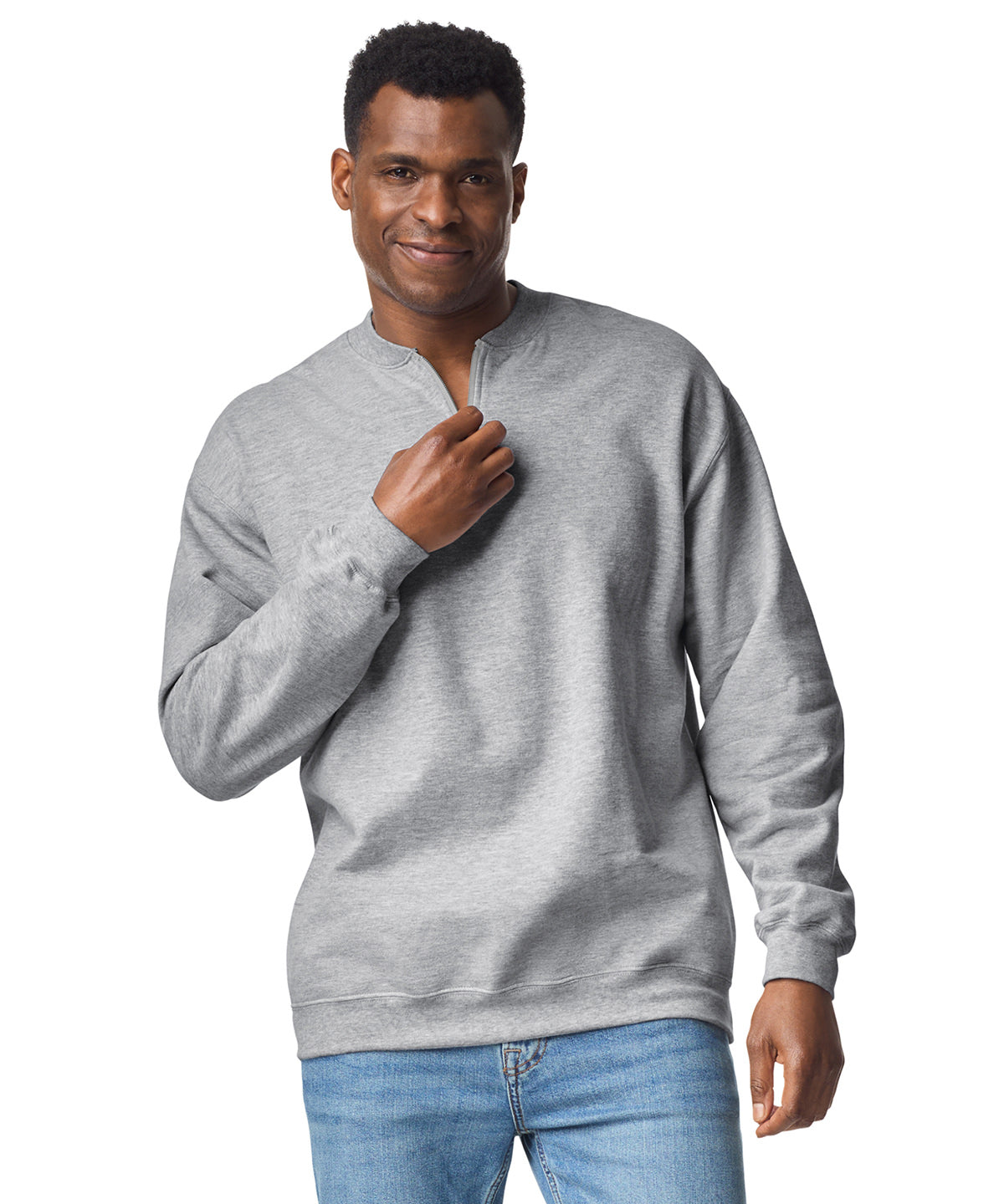 Softstyle™ midweight adult fleece 1/4-zip sweatshirt