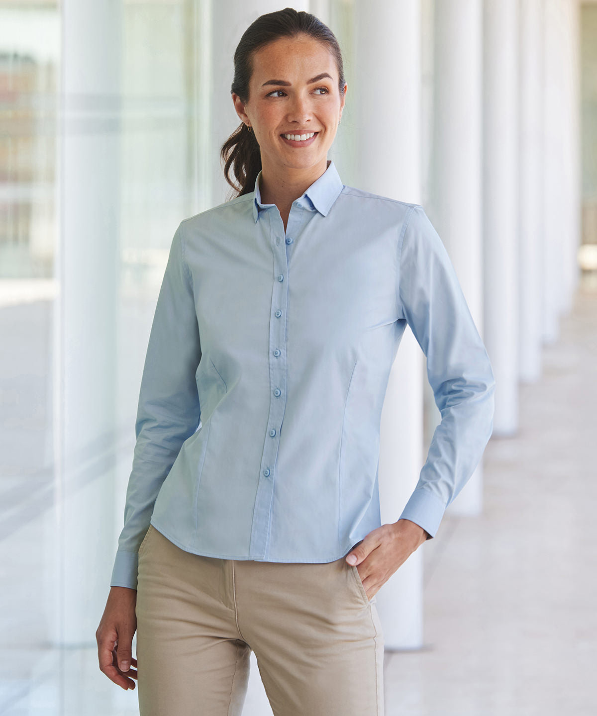 Women’s long sleeve ‘cotton-feel’ Coolplus® shirt