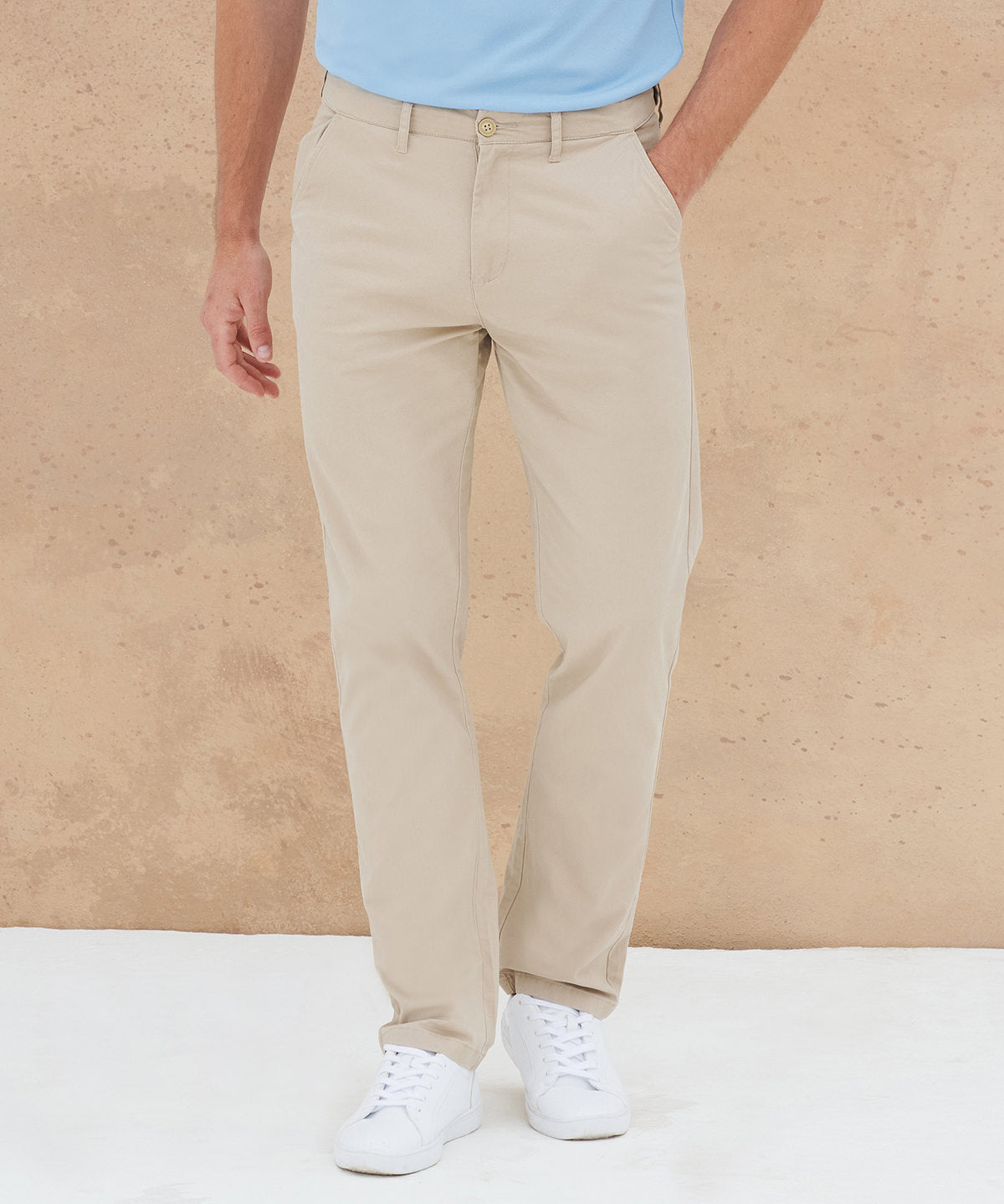 Stretch chinos with flex waistband 