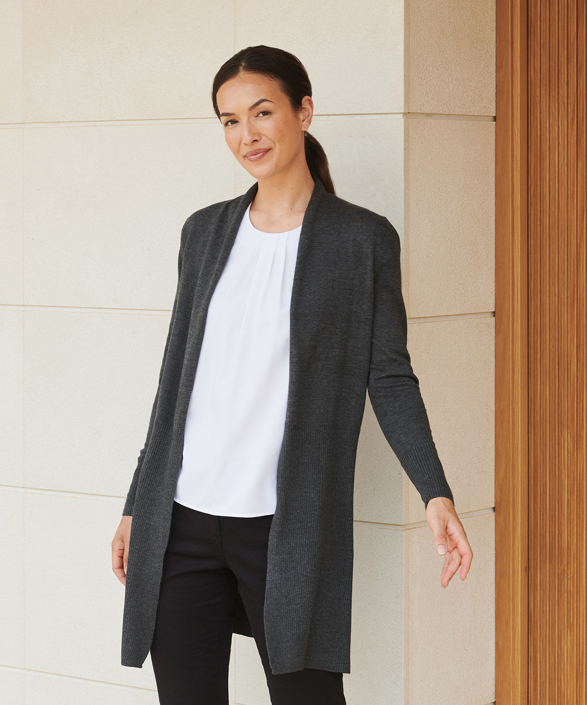 Women's longline open cardigan