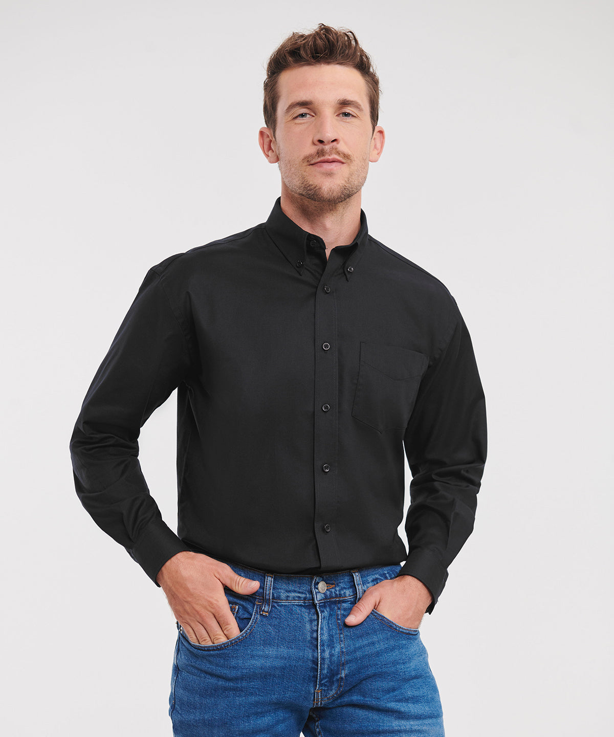 Long sleeve easycare Oxford shirt