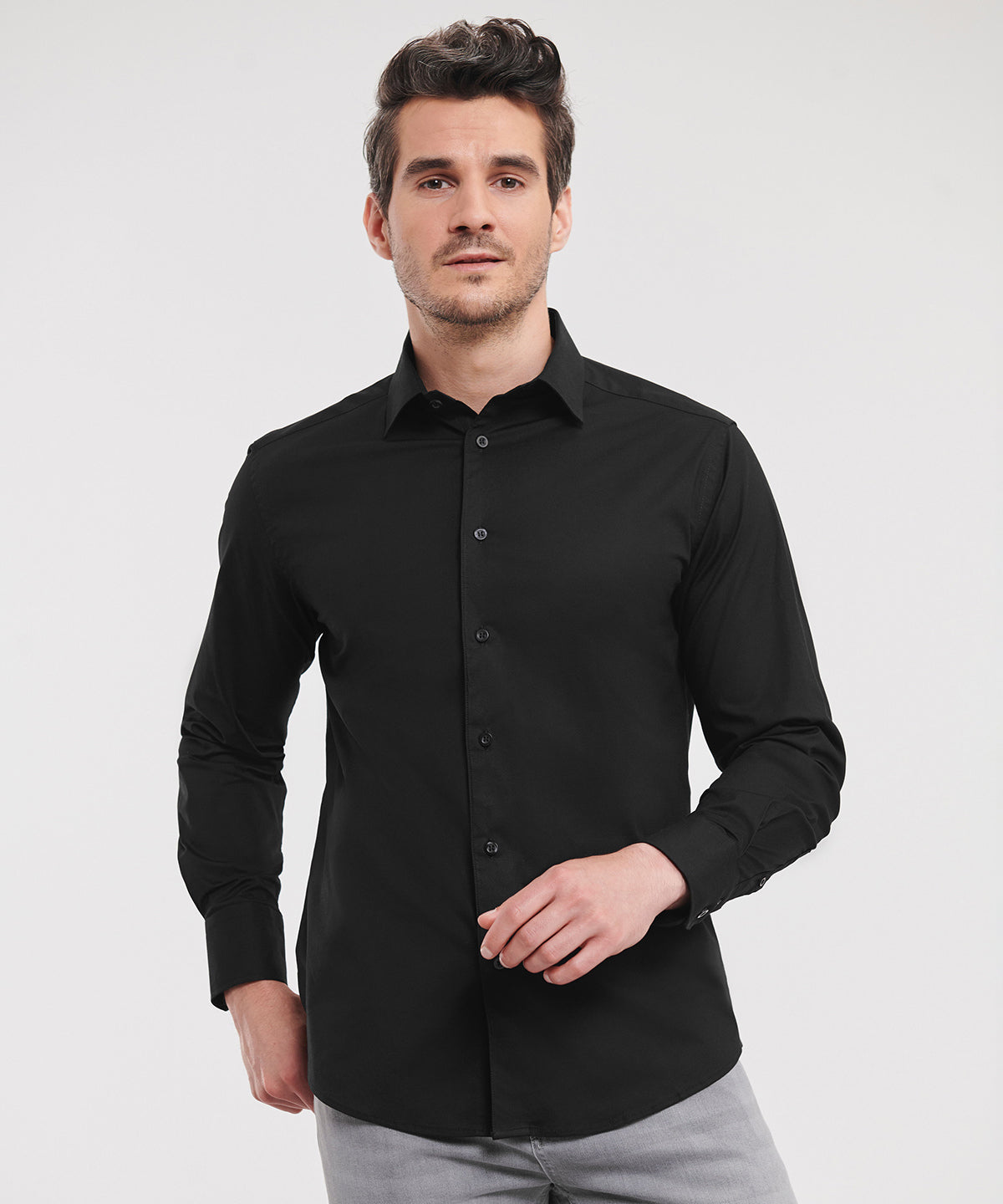 Long sleeve easycare fitted shirt