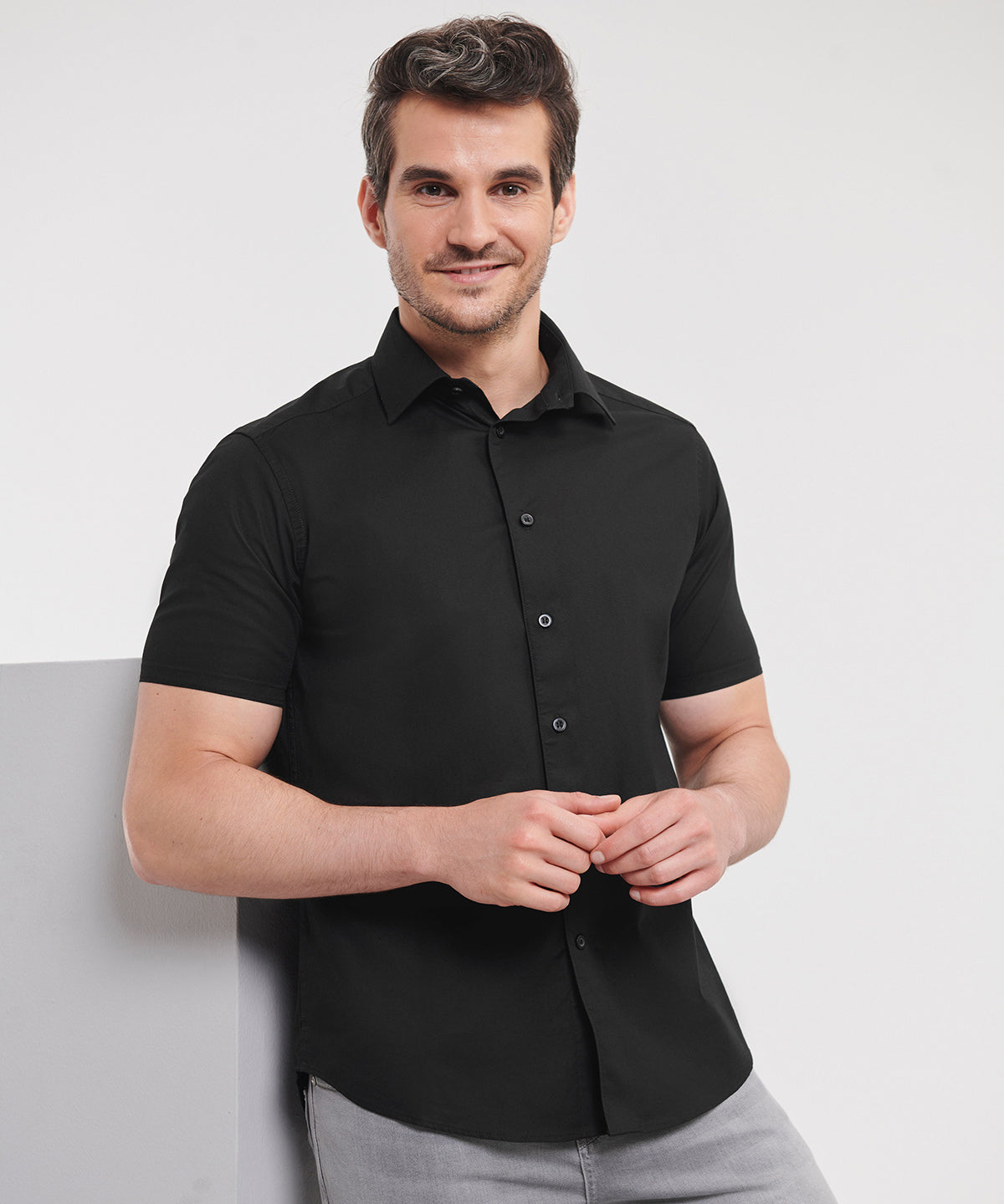 Short sleeve easycare fitted shirt