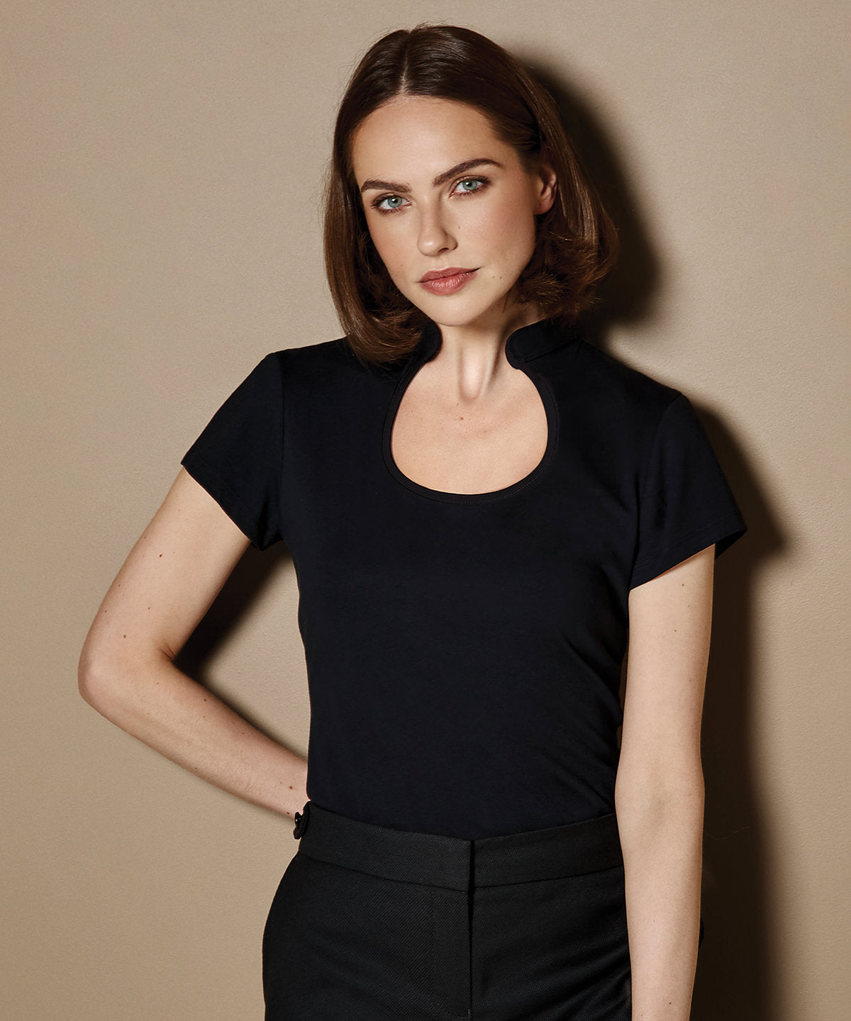 Women's corporate top keyhole neck (regular fit)