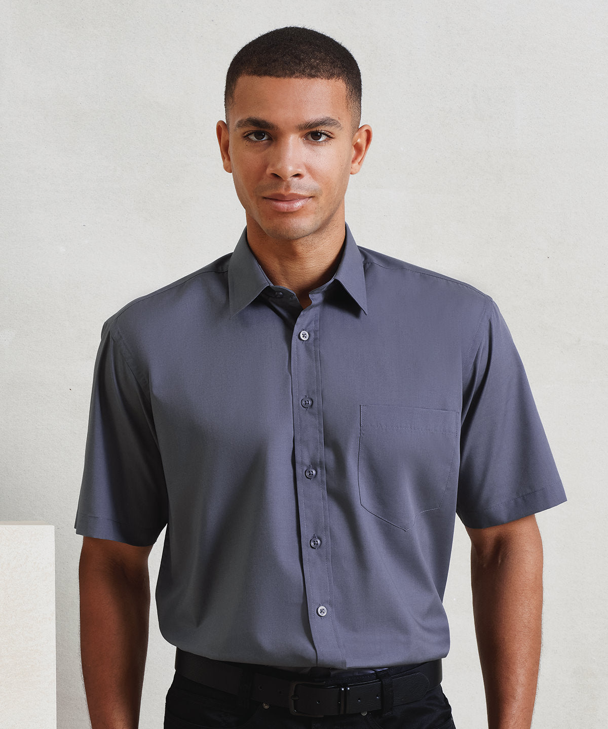 Short sleeve poplin shirt