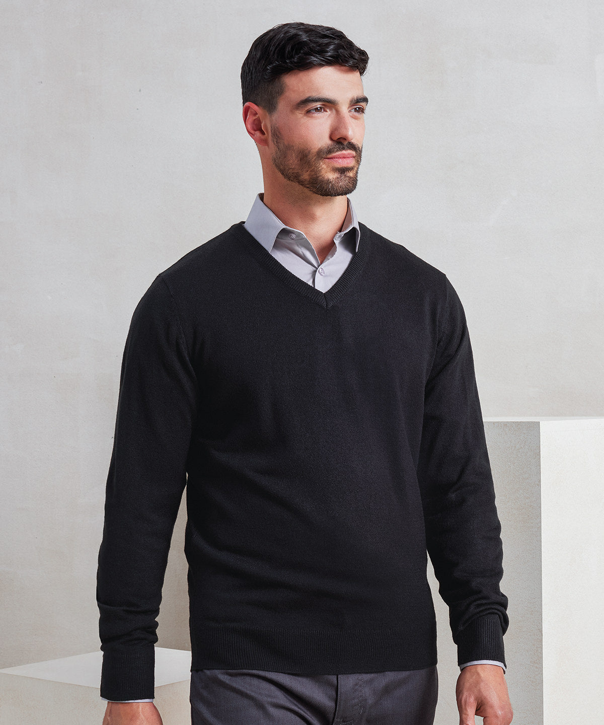 'Essential' acrylic v-neck sweater