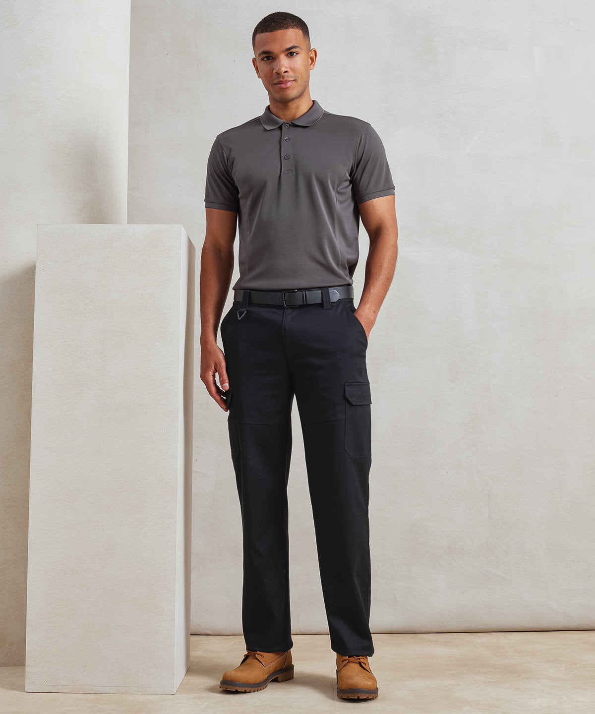 Stretchchecker work cargo trousers