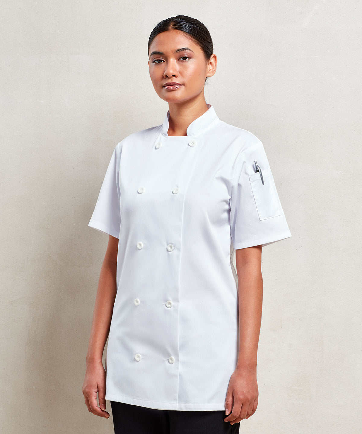 Women's short sleeve chef's jacket