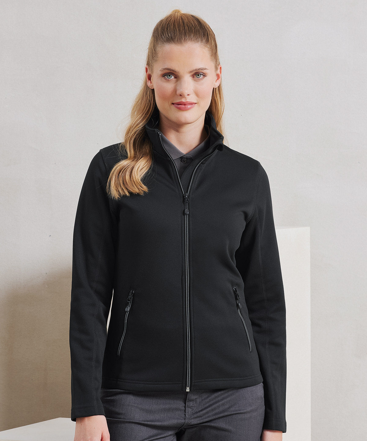 Women's spun dyed sustainable zip-through sweatshirt