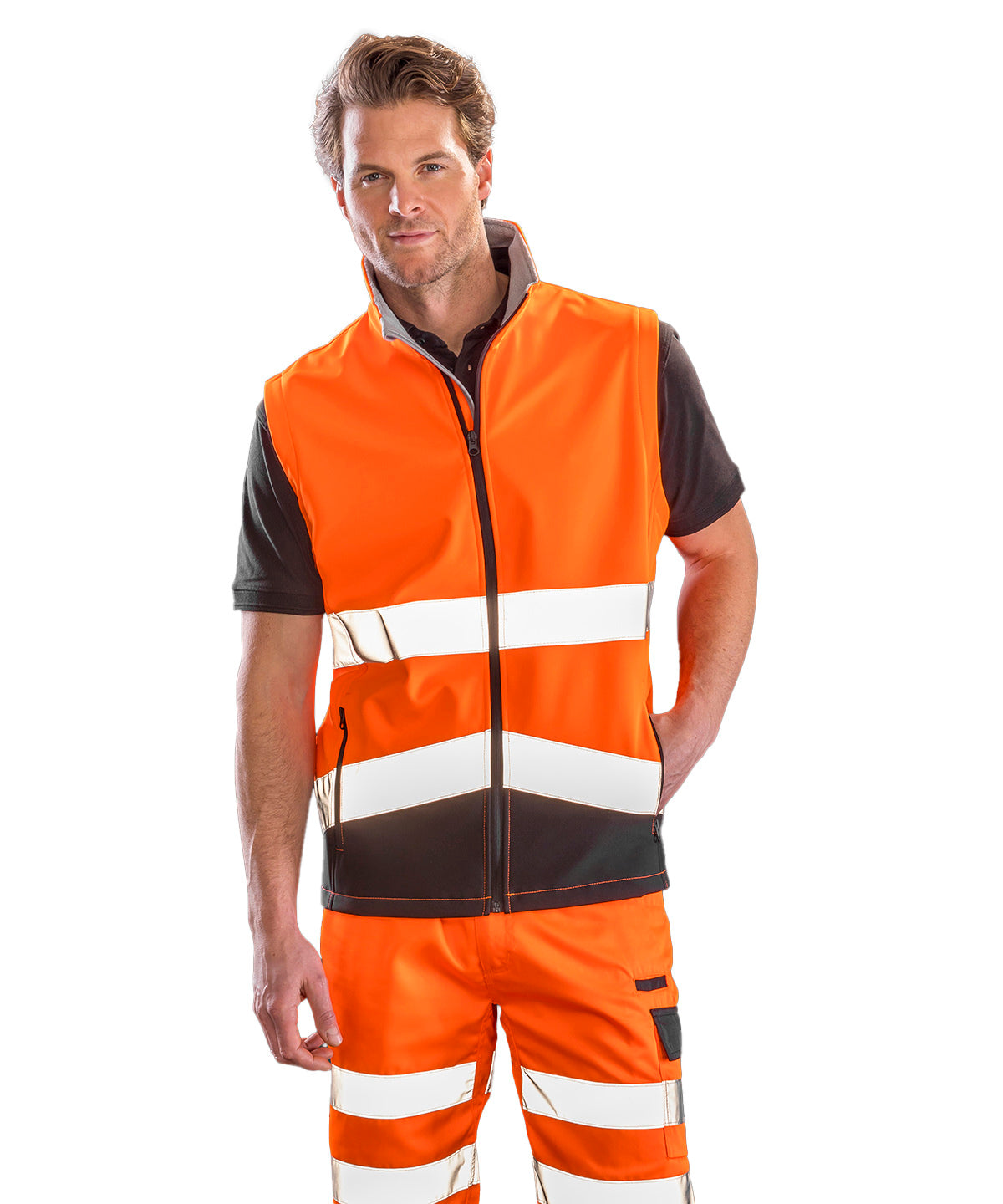 Printable safety softshell gilet